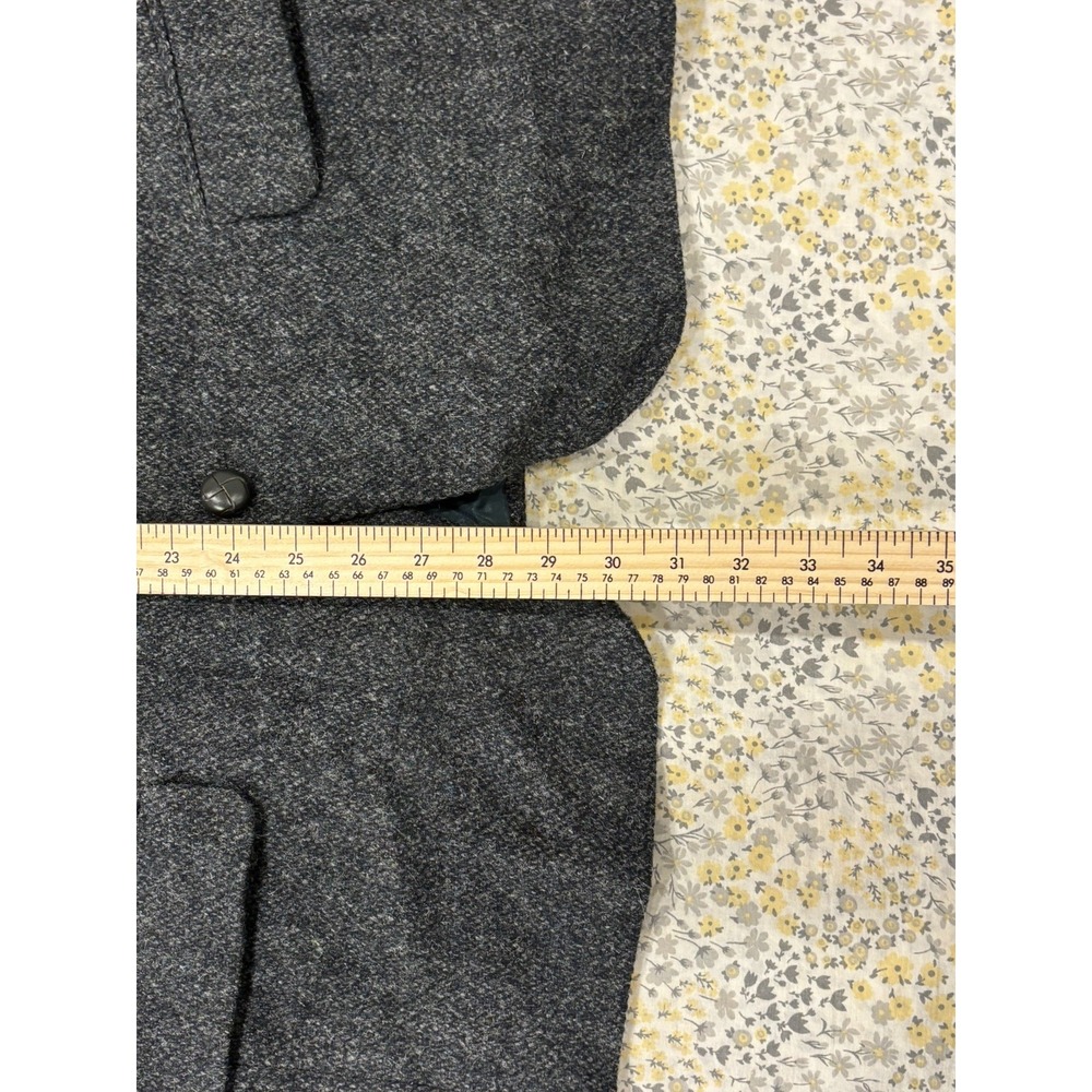 Vintage Harris Tweed Blazer Men's Size 42S‎ Charcoal Grey Herringbone Hand Woven - Picture 7 of 11